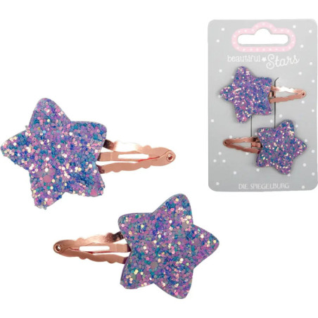 Haarclips Stern Kupfer - beautiful Stars sortiert