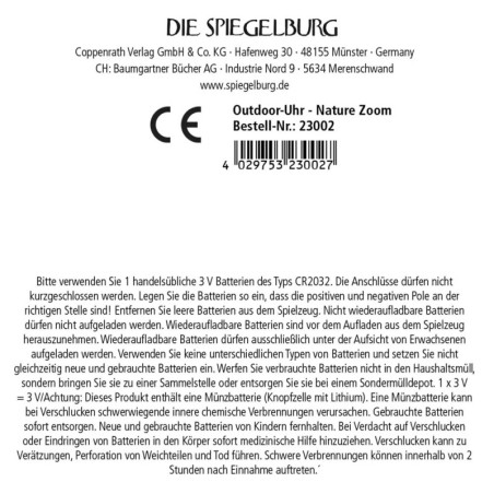 Outdoor-Uhr - Nature Zoom