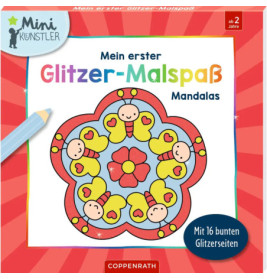 Buntes Mandala mit Bienen und Blumen auf dem rot umrandeten Cover eines Kinder-Aktivitätsbuchs.