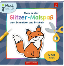 Kinder-Bastelbuch ab 4 Jahren mit Fuchs, Schere und farbenfrohem deutschen Text auf dem Cover.