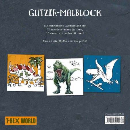 Glitzer-Malblock: T-Rex World