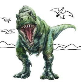 Glitzer-Malblock: T-Rex World