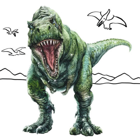 Glitzer-Malblock: T-Rex World