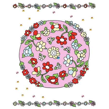 Malblock mit Glitzersteinchen: Mandalas