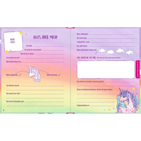 Freundebuch mit Plüsch-P.: Einhorn-Paradies