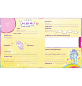 Freundebuch mit Plüsch-P.: Einhorn-Paradies