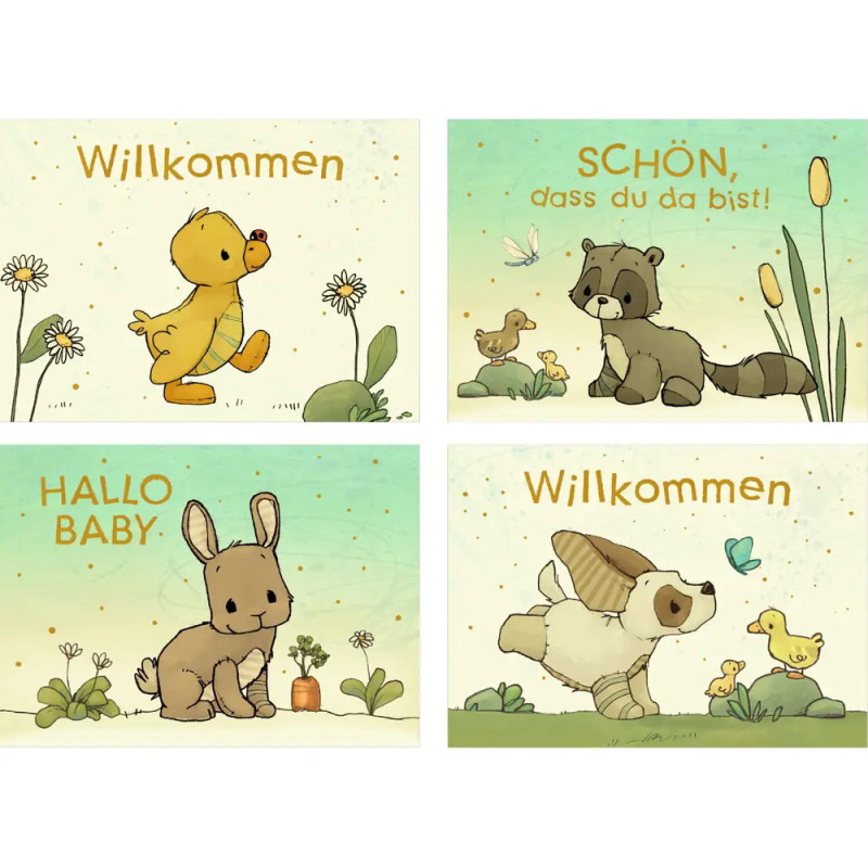 Mini-Grußkarten: Willkommen