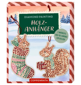 Diamond Painting Holzanhänger Eichhörnchen/Vögel