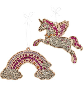 Diamond Painting Holzanhänger Einhorn/Drache