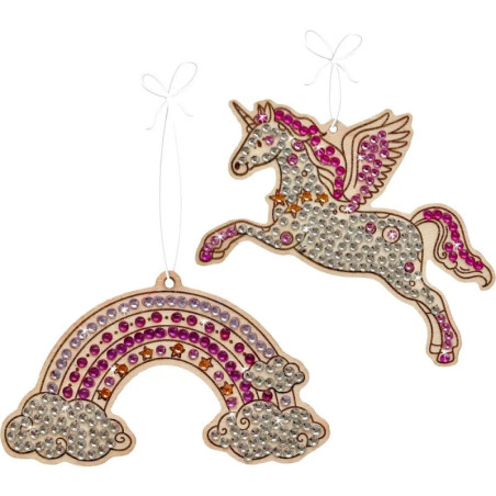 Diamond Painting Holzanhänger Einhorn/Drache