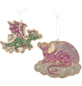 Diamond Painting Holzanhänger Einhorn/Drache