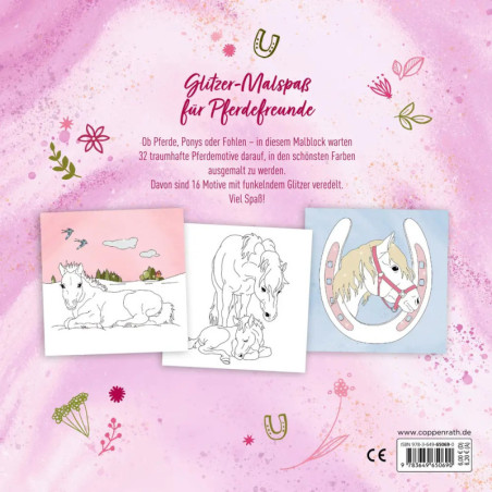 Glitzer-Malblock: Pferdefreund