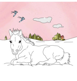 Glitzer-Malblock: Pferdefreund