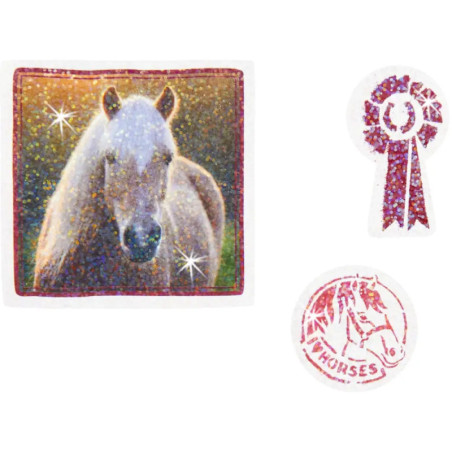 Funkelnde Sticker (Pferdefreunde), sortiert