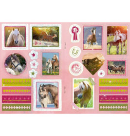 Funkelnde Sticker (Pferdefreunde), sortiert