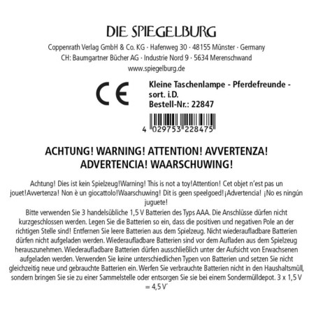 Kleine Taschenlampe - Pferdefreunde, sortiert