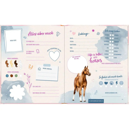 Freundebuch m.Blüten-P.: Pferdefreunde - Freundebuch m.Blüten-P.: Pferdefreunde -