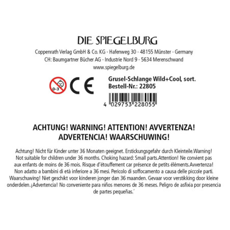 Grusel-Schlange - Wild+Cool, sortiert