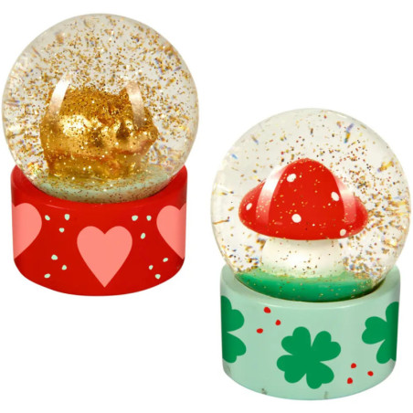 XS-Glas-Schneekugel -  Viel Glück