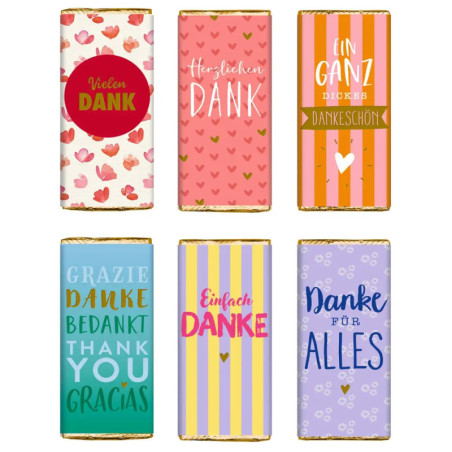 Danke-Schokolade - Viel Glück (30 g), sortiert