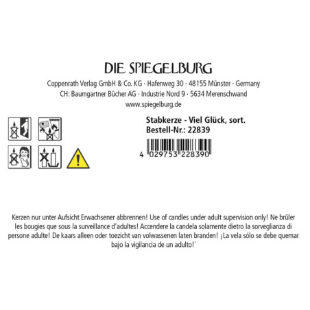 Stabkerze - Viel Glück, sortie rt