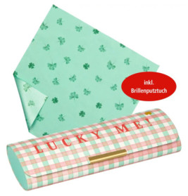 Brillenetui mit Putztuch - Viel Glück