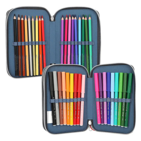 Monster Cars 3 Fach Federtasche mit LED