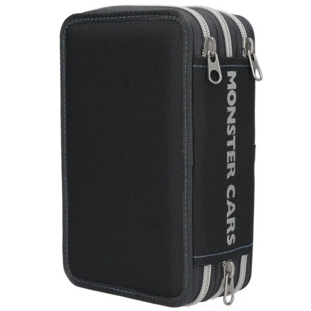 Monster Cars 3 Fach Federtasche mit LED