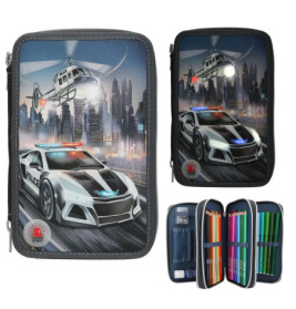 Monster Cars 3 Fach Federtasche mit LED