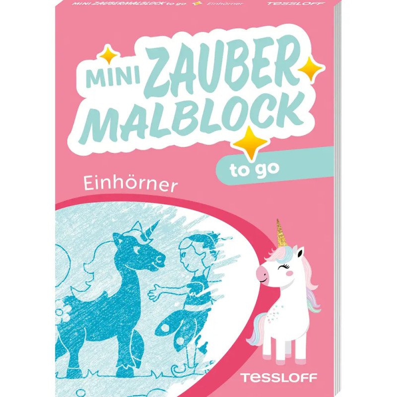 Mini Zaubermalblock to go. Einhörner