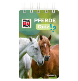 Zwei Pferde berühren sich auf dem Buchcover Was ist was Pferde Quiz!? von Tessloff.