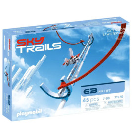 Playmobil Sky Trails Air Lift Set mit 45 Teilen, roter und silberner Strecke, geeignet für 7- bis 99-Jährige.