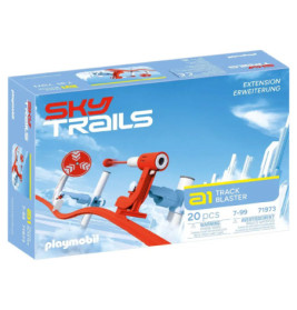 Playmobil Sky Trails A1 Track Blaster Box mit rotem Launcher vor blauem Hintergrund, geeignet für 7-99 Jahre.