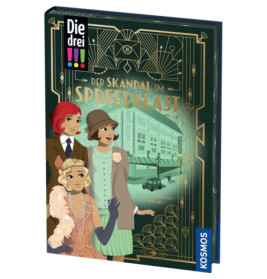 Drei elegant gekleidete Frauen stehen vor einem Theater auf dem Buchcover Der Skandal im Spreepalast.
