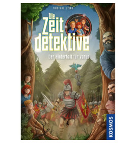 Das Buchcover von Die Zeitdetektive zeigt römische Soldaten im Wald, versteckte Kinder und Männer hinter Bäumen.