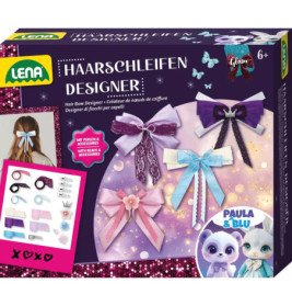 Lena Haarschleifen Designer-Set mit Abbildungen von Haarschleifen und Zubehör, geeignet ab 6 Jahren.