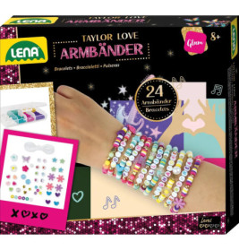 Box mit Lena Taylor Love Armbändern zum Basteln von 24 bunten Perlenarmbändern, geeignet ab 8 Jahren.