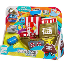 DohKins Piratenschiff & Spielset mit Knete, Formen und bunter Verpackung für Kinder ab 3 Jahren.