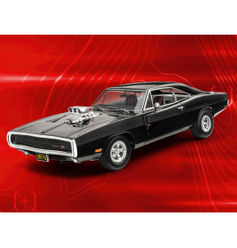 Model Set F&F Dominic s 1970 Dodge Charger, Revell Modellbausatz mit Basiszubehör
