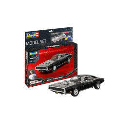 Model Set F&F Dominic s 1970 Dodge Charger, Revell Modellbausatz mit Basiszubehör