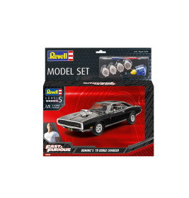 Model Set F&F Dominic s 1970 Dodge Charger, Revell Modellbausatz mit Basiszubehör