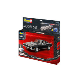 Model Set F&F Dominic s 1970 Dodge Charger, Revell Modellbausatz mit Basiszubehör