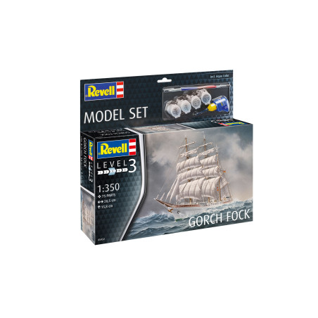 Model Set Gorch Fock, Revell Modellbausatz mit Basiszubehör