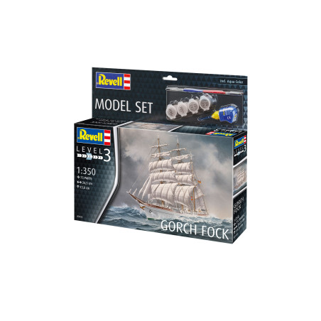 Model Set Gorch Fock, Revell Modellbausatz mit Basiszubehör