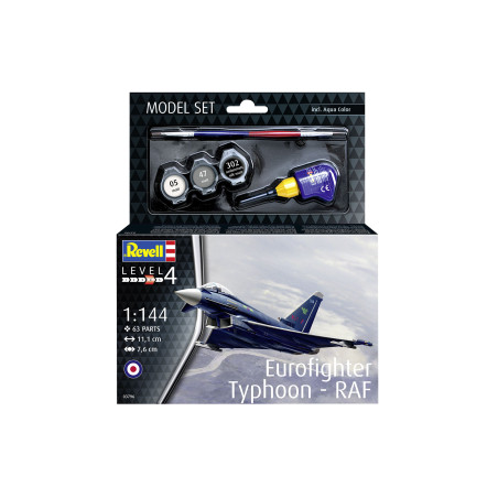 Model Set Eurofighter Typhoon - RAF, Revell Modellbausatz mit Basiszubehör