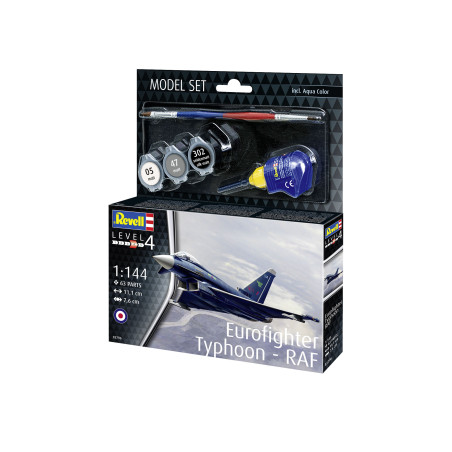 Model Set Eurofighter Typhoon - RAF, Revell Modellbausatz mit Basiszubehör