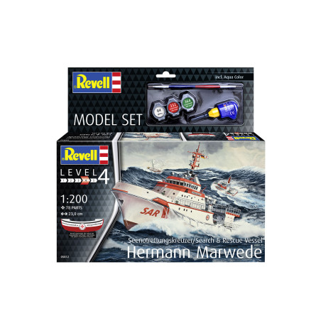Model Set Seenotkreuzer Hermann Marwede, Revell Modellbausatz mit Basiszubehör