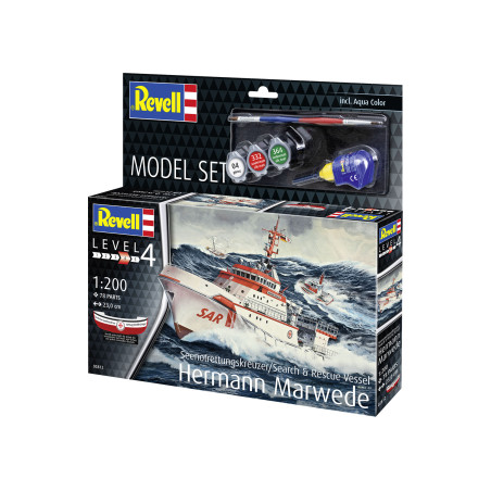Model Set Seenotkreuzer Hermann Marwede, Revell Modellbausatz mit Basiszubehör