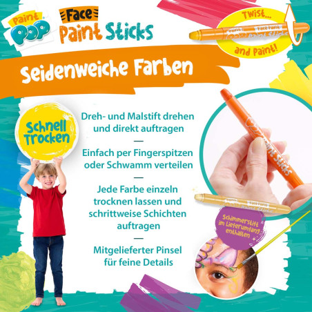Face Paint Sticks 12-Pack Face Paint Sticks 12-Pack
