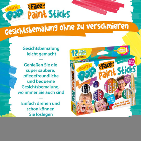 Face Paint Sticks 12-Pack Face Paint Sticks 12-Pack